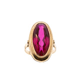 Lady In Red - Vintage European 14K Gold Synthetic Ruby Ring (VR918)