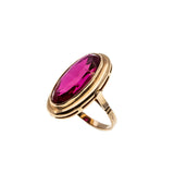 Lady In Red - Vintage European 14K Gold Synthetic Ruby Ring (VR918)