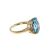 Skyfall - Vintage 10K Gold Swiss Blue Topaz & Diamond Ring (VR919)