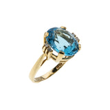 Skyfall - Vintage 10K Gold Swiss Blue Topaz & Diamond Ring (VR919)