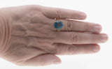 Skyfall - Vintage 10K Gold Swiss Blue Topaz & Diamond Ring (VR919)