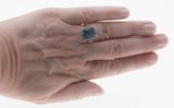 Skyfall - Vintage 10K Gold Swiss Blue Topaz & Diamond Ring (VR919)