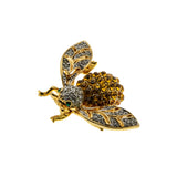 Beeeecause You're  Cute - Vintage Gold Plated Austrian Swarovski Crystal Rhinestone Bumble Bee Brooch (VBR256)