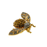 Beeeecause You're  Cute - Vintage Gold Plated Austrian Swarovski Crystal Rhinestone Bumble Bee Brooch (VBR256)