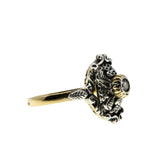 Go Baroque - Victorian Renaissance Revival  Dutch 18K Gold & Sterling Silver Rose Cut Diamond Ornate Baroque Revival Ring (VICR182)