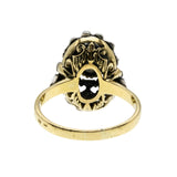 Go Baroque - Victorian Renaissance Revival  Dutch 18K Gold & Sterling Silver Rose Cut Diamond Ornate Baroque Revival Ring (VICR182)