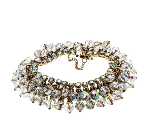 Fabulously You - Vintage Gold Plated Swarovski Aurora Borealis Crystal Bracelet (VB099)