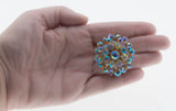Glistening Snowflake - Vintage Signed 'TRIAD' Gold Plated Swarovski Aurora Borealis Crystal Rhinestone Brooch (VBR259)