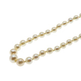 Lustrous Classic - Vintage Sterling Silver Japanese Saltwater Akoya Cultured Pearl Necklace Strand (VN187)