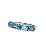 Blue Sky - Estate 14K White Gold Blue Topaz & Diamond Ring (ER349)