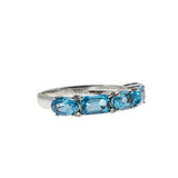 Blue Sky - Estate 14K White Gold Blue Topaz & Diamond Ring (ER349)