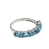 Blue Sky - Estate 14K White Gold Blue Topaz & Diamond Ring (ER349)