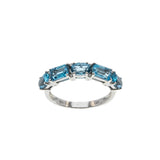 Blue Sky - Estate 14K White Gold Blue Topaz & Diamond Ring (ER349)