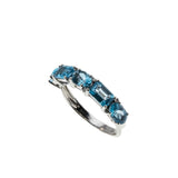 Blue Sky - Estate 14K White Gold Blue Topaz & Diamond Ring (ER349)