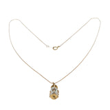 Time after Time - Vintage 10K Gold Cultured Japanese Akoya Saltwater Pearl Hourglass Pendant & Chain (VP222)