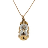 Time after Time - Vintage 10K Gold Cultured Japanese Akoya Saltwater Pearl Hourglass Pendant & Chain (VP222)