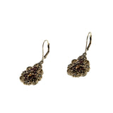 Generations 1912 - Vintage Sterling Silver Garnet & White Sapphire Dangly Earrings (VE413)