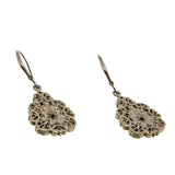 Generations 1912 - Vintage Sterling Silver Garnet & White Sapphire Dangly Earrings (VE413)