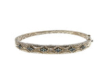 Generations 1912 - Vintage Sterling Silver Alexandrite Engraved Bangle Bracelet (VB100)