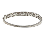 Generations 1912 - Vintage Sterling Silver Alexandrite Engraved Bangle Bracelet (VB100)