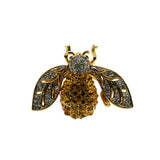 Beeeecause You're  Cute - Vintage Gold Plated Austrian Swarovski Crystal Rhinestone Bumble Bee Brooch (VBR256)