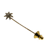 Starburst - Victorian 14K Gold Natural Pearl Star Stick Pin Brooch (VICBR035)