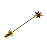 Starburst - Victorian 14K Gold Natural Pearl Star Stick Pin Brooch (VICBR035)