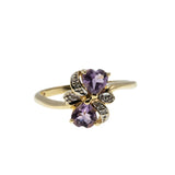 Butterfly Kisses - Vintage 10K Gold Amethyst & Diamond Ring (VR924)