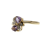 Butterfly Kisses - Vintage 10K Gold Amethyst & Diamond Ring (VR924)