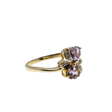 Butterfly Kisses - Vintage 10K Gold Amethyst & Diamond Ring (VR924)