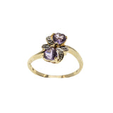 Butterfly Kisses - Vintage 10K Gold Amethyst & Diamond Ring (VR924)