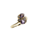 Butterfly Kisses - Vintage 10K Gold Amethyst & Diamond Ring (VR924)