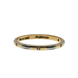 Two Tone Classic - Vintage 18K/14K Yellow & White Gold Diamond Engraved Wedding Ring (VR923)