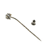 A Touch Of Class - Vintage Rhodium Plate Paste Gemstone Stick Pin Brooch (VBR260)