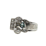 Retro Elegance - Vintage 14K White Gold Natural 'Color Change' Alexandrite & Diamond Ring (VR928)