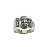 Retro Elegance - Vintage 14K White Gold Natural 'Color Change' Alexandrite & Diamond Ring (VR928)