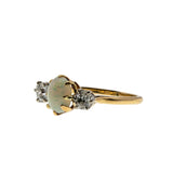 Color Symphony - Victorian English 14K Gold Australian Opal & 'Old Mine Cut' Diamond Ring (VICR170)