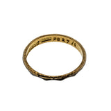 On This Day In 1963 - Vintage English 22K Gold & Platinum Engraved Wedding Band Ring  (VR931)