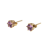 Interlude In Pink - Estate 10K Gold Pink Topaz Stud Earrings (EE229)