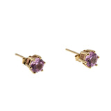 Interlude In Pink - Estate 10K Gold Pink Topaz Stud Earrings (EE229)