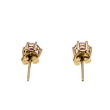 Interlude In Pink - Estate 10K Gold Pink Topaz Stud Earrings (EE229)