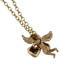 Earth Angel - Vintage 10K Yellow, White & Rose Gold Angel Pendant & 14K Gold Filled Chain (VP224)