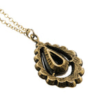 Jewelled Drop - Vintage Victorian Revival Brass Crystal Pendant & 14K Gold Fill Chain (VP225)