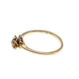 Shimmering Rose - Vintage 14K Rose & Yellow Gold Diamond Flower Ring (VR933)