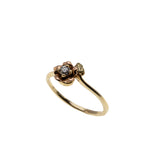 Shimmering Rose - Vintage 14K Rose & Yellow Gold Diamond Flower Ring (VR933)