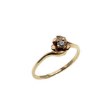 Shimmering Rose - Vintage 14K Rose & Yellow Gold Diamond Flower Ring (VR933)