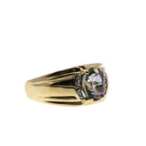 Merlin's Jewel - Estate 10K Gold Mystic Topaz & Diamond Gents Ring (ER353)