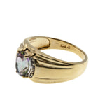 Merlin's Jewel - Estate 10K Gold Mystic Topaz & Diamond Gents Ring (ER353)