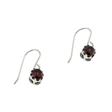 Warm Wishes - Estate Sterling Silver Garnet Dangly Earrings (EE230)