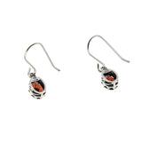 Warm Wishes - Estate Sterling Silver Garnet Dangly Earrings (EE230)